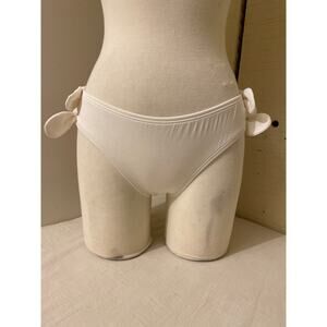 Juicy Couture Women's Size Small Bikini Bottoms Double Side Tie Angel White Swim